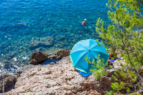 Parasol Sur Plage Du Carro Martigues France Buy This