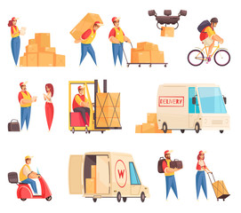 Wall Mural - Delivery Company Icon Set