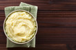 © Ildi - Fresh homemade creamy mashed potato in bowl, photographed overhead with copy space on the right side (Selective Focus, Focus on the potato puree)