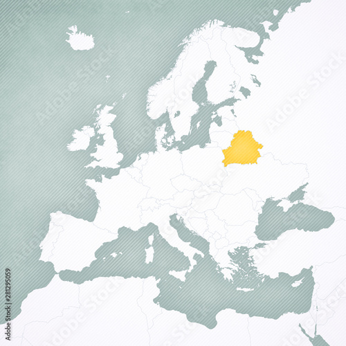 Fotografía Map of Europe - Belarus