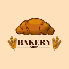 Sticker - Croissant bread of bakery vector design