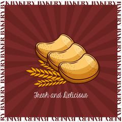 Wall Mural - Toast bread of bakery vector design