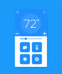 Wall Mural - thermostat app interface, mobile ui