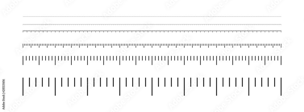 True Scale Paper Rule Markup for rulers in different scales. Stock Vector | Adobe Stock