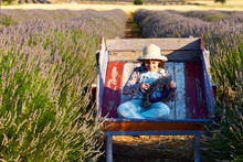 Little Girl In Lavender Field