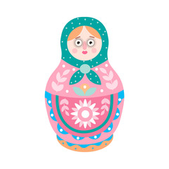 Wall Mural - Culture ethnic colorful nesting doll with flower design