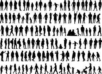 large collection of silhouettes concept.