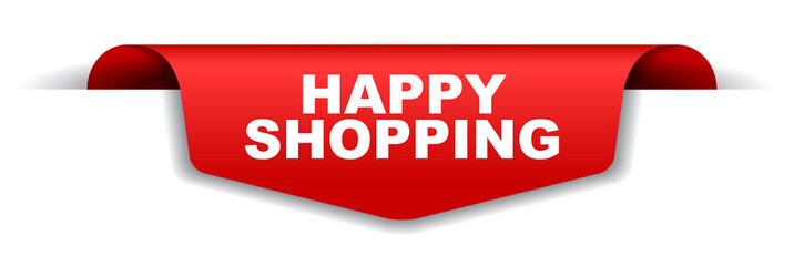 red vector banner happy shopping