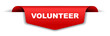red vector banner volunteer