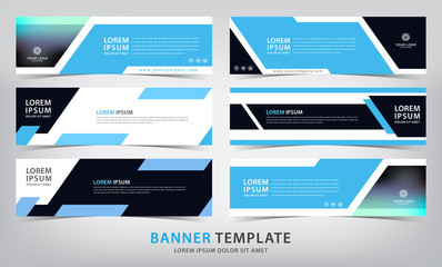 set of six abstract web banner templates