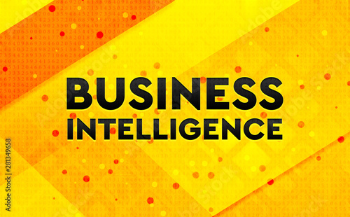Business Intelligence Abstract Digital Banner Yellow Background