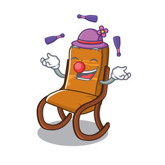 Poster - Juggling toy rocking chair above cartoon table