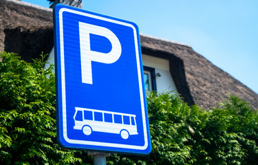 Wall Mural - Dutch Road sign Parking only buses