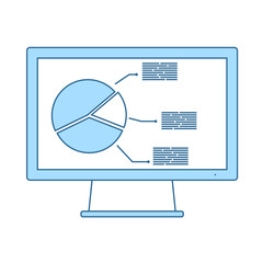 Sticker - Monitor With Analytics Diagram Icon