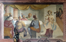 Herod's Banquet, Fresco On The Ceiling Of The Saint John The Baptist Church In Zagreb, Croatia