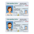 Vector template of sample driver license plastic card for USA Washington