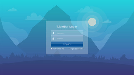 Login page. Vector illustration for your website