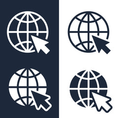 Canvas Print - Web icons set. Website pictograms. Internet symbols isolated on white background. Flat style. Vector illustration 