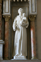 Saint Anthony Of Padua, Statue On The Altar Of The Saint Stephen Protomartyr In The Church Of Saint Mary Magdalene In Cazma, Croatia