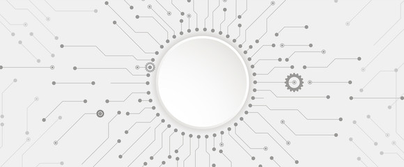 Aufkleber - Abstract tech background. Futuristic technology interface