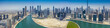 Aerial panorama view on downtown Dubai, UAE, on a summer day.