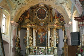 Saint Elizabeth altar in the Church of the Three Kings in Komin, Croatia