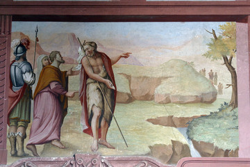 Scenes from the life of the Saint John the Baptist, fresco in the Saint John the Baptist church in Zagreb, Croatia