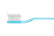 toothpaste on blue toothbrush isolated isolated on white with clipping path