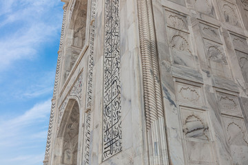 Wall Mural - Close-up of marble wall relief, Taj Mahal, Agra, India