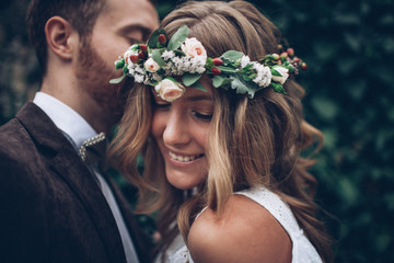 Wall Mural - beautiful wedding couple