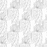 Fototapeta  - seamless floral pattern tropical palm leaves