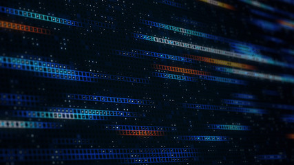 Wall Mural - futuristic digital streaming data of cyber information