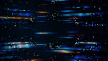 Wall Mural - network data transfer on computer display