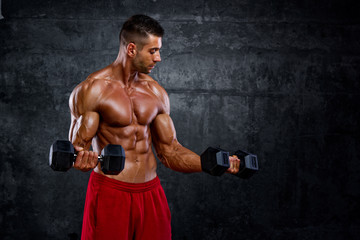 Handsome Muscular Men Lifting Weights