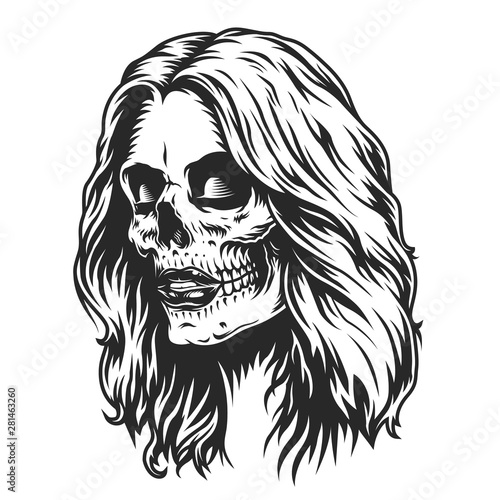 Day of Dead makeup girl head
