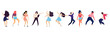 © Firangiz - Crowd of young people dancing at club. Big set of characters having fun at party. Flat colorful vector illustration.