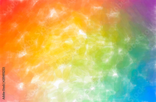 Abstract illustration of green, orange, yellow Watercolor with low coverage b...