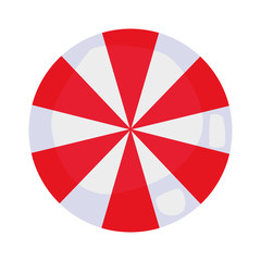 Poster - red and white umbrella top view