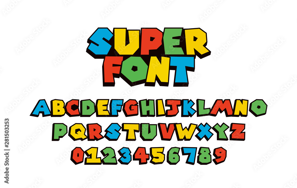 Super font Vector of modern abstract  alphabet	 - obrazy, fototapety, plakaty 