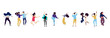 © Firangiz - Crowd of young people dancing at club. Big set of characters having fun at party. Flat colorful vector illustration.