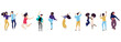 © Firangiz - Crowd of young people dancing at club. Big set of characters having fun at party. Flat colorful vector illustration.
