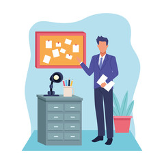 Wall Mural - business professional executive work cartoon