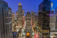 New York City Manhattan Midtown Buildings At Night