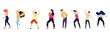 © Firangiz - Crowd of young people dancing at club. Big set of characters having fun at party. Flat colorful vector illustration.