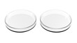 © MP - Two petri dishes isolated on white background. 3d Illustration. Empty.