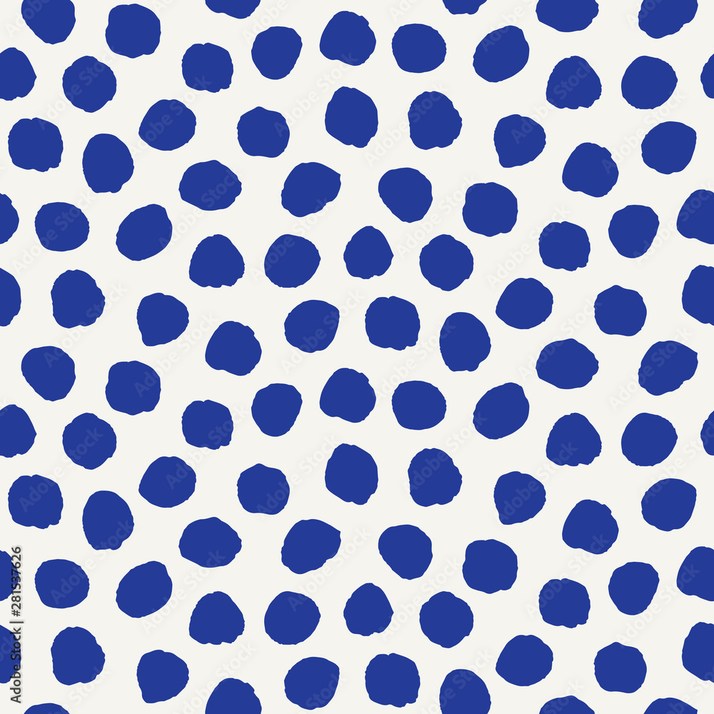 Seamless pattern. Hand drawn imperfect polka dot spot shape background ...