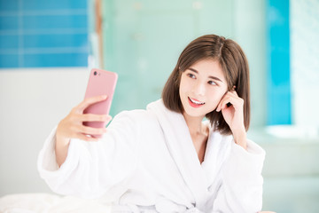 Sticker - woman selfie in the bathroom