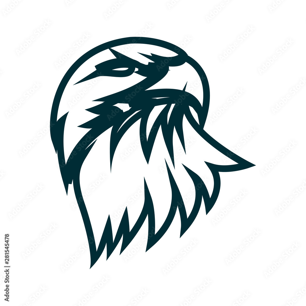 Eagle line art logo design. Eagle head outline vector illustration ...