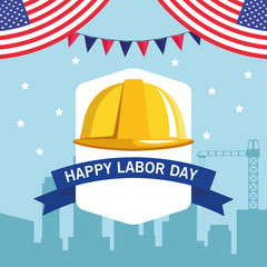 Poster - labor day usa celebration cartoon