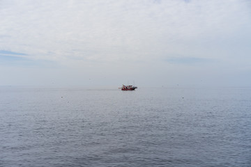 boat in the fog